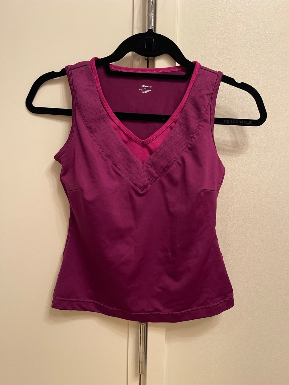 Ativa Magenta V-Neck Performance Tank Top